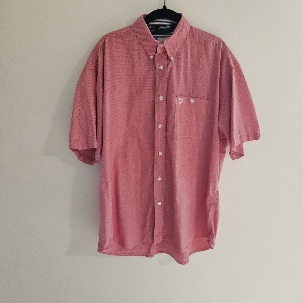Vintage Wrangler L George Strait Cowboy Cut Button Western Shirt Plaid Red White